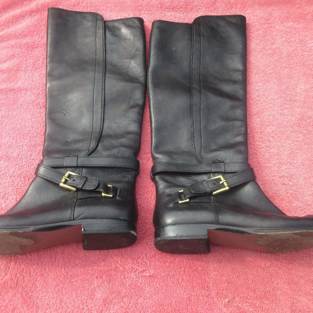 Coach Black Leather Riding Style Boots Size 7 B
